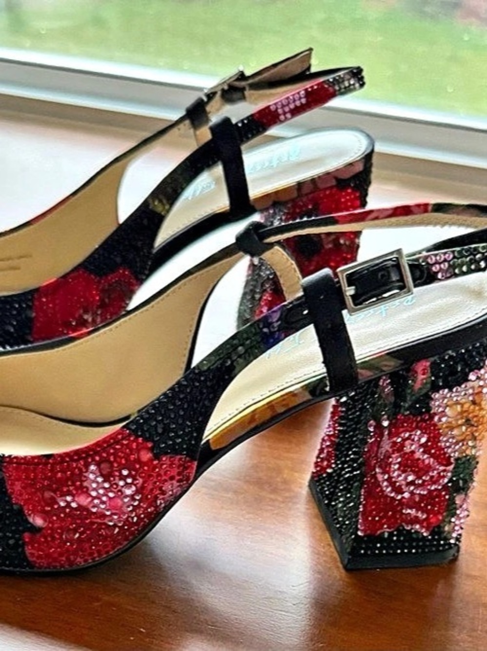 Betsey Johnson Elias Rhinestone Floral Slingback Pump Pumps